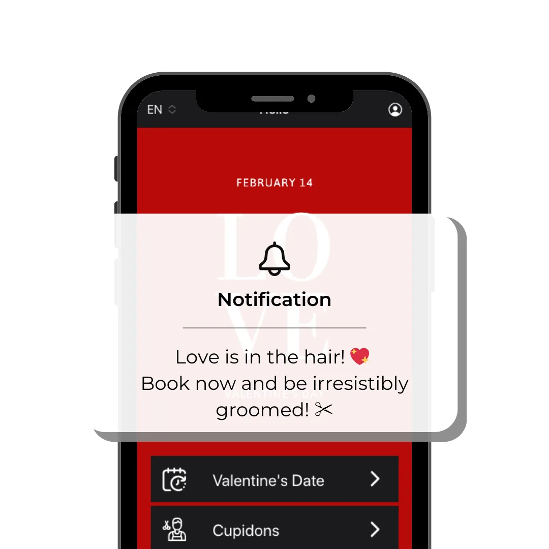 Push-besked til valentinsdag