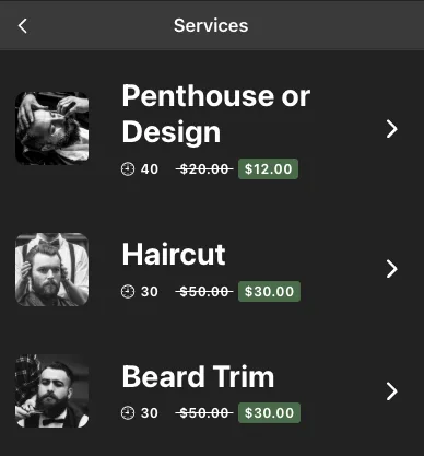 Barbershop-Leistungen mit Rabatt